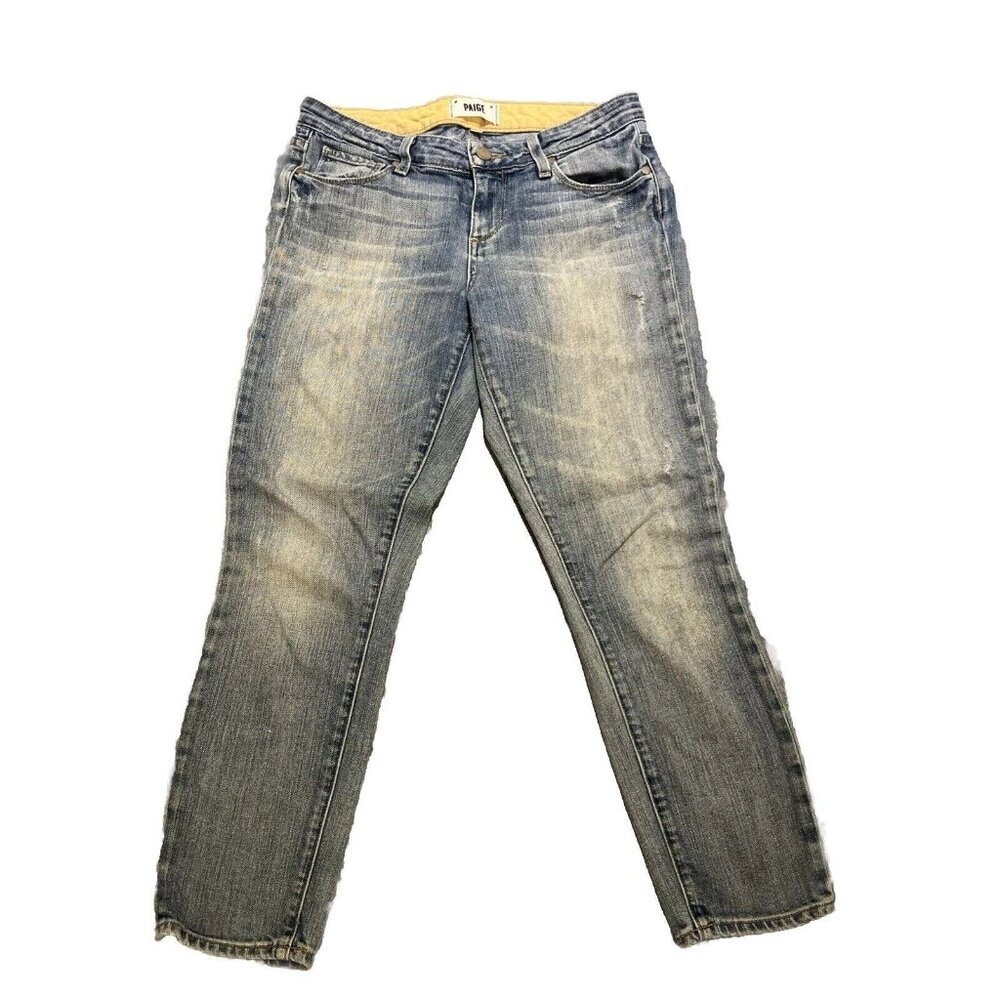 Paige Jeans Women’s Sz 26 *28x24.5* Kylie Cropped Low Rise Distressed Faded Boho